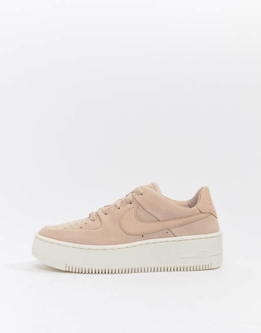 Desarmamiento Arrastrarse estoy de acuerdo con Nike Air Force 1 Sage pale pink suede trainers | ASOS