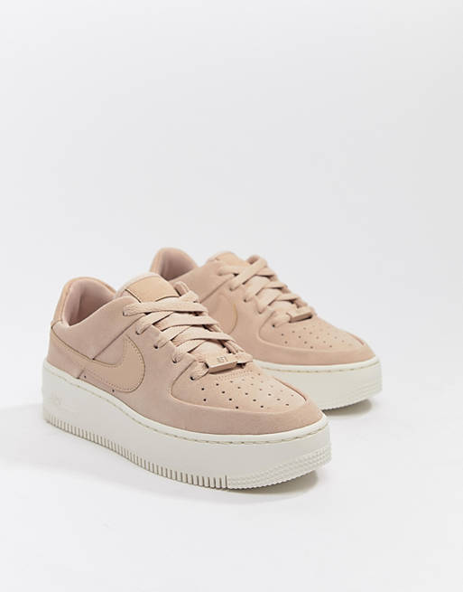 Nike Air Force 1 Sage pink suede trainers | ASOS