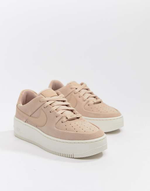 Desarmamiento Arrastrarse estoy de acuerdo con Nike Air Force 1 Sage pale pink suede trainers | ASOS