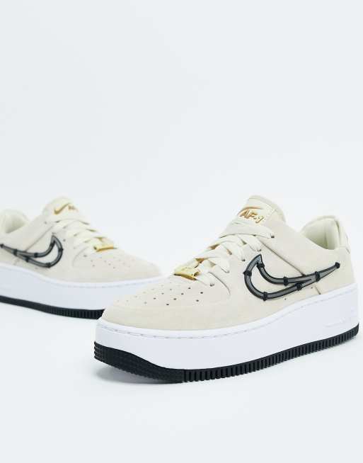 KicksOnFire on X: Cream Suede And Plastic Swooshes Define This Nike WMNS  Air Force 1 Sage Low -   / X