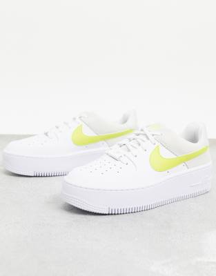 nike white and yellow air force