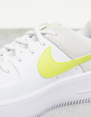 nike air force 1 sage trainers in white and yellow