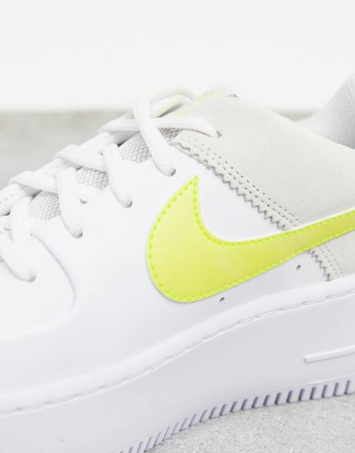 Nike Air Force 1 Sage trainers in white and yellow ASOS