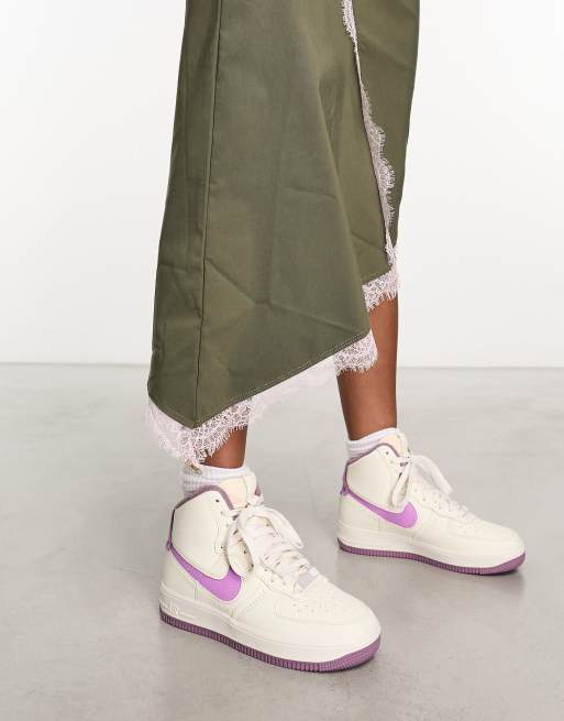 Nike – Air Force 1 Sculpt – Buty sportowe w kolorze złamanej bieli i fioletowym
