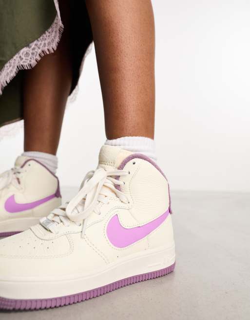 Nike - Air Force 1 Sculpt - Sneakers avorio e violetto, 4 di 4