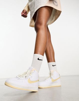 Nike Air Force 1 Sculpt sneakers in white and brown | ASOS