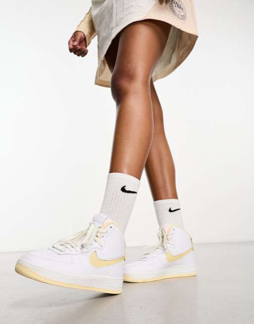 Nike Air Force 1 Sculpt sneakers in white and brown