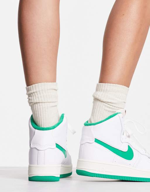 Nike Air Force 1 Sculpt sneakers in white/green, 4 of 4