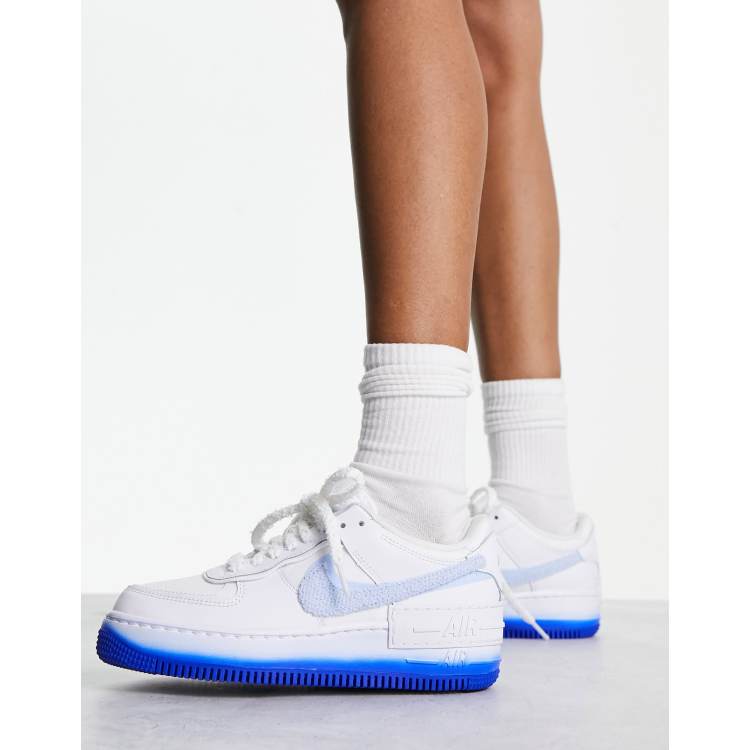 Nike Air Force 1 Shadow AUMX2 Sneakers in White and Blue