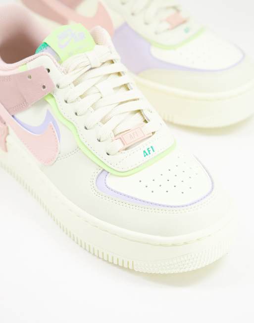 Nike Air Force 1 Shadow Baskets Blanc cass pastel ASOS