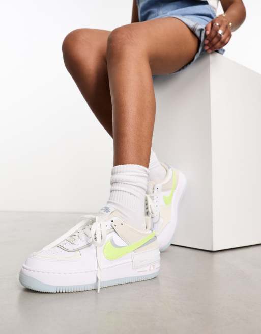 Nike Air Force 1 Shadow Baskets Blanc et citron ASOS