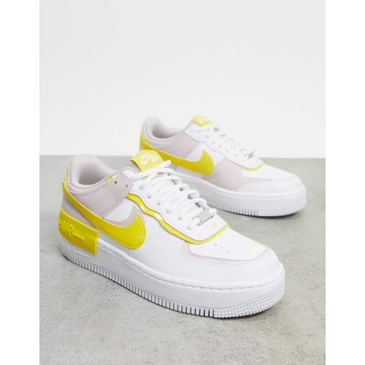 Nike Air Force 1 Shadow Baskets Blanc et jaune ASOS