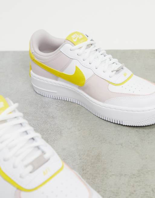 Nike Air Force 1 Shadow Baskets Blanc et jaune ASOS