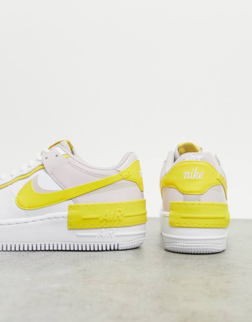 Nike Air Force 1 Shadow Baskets Blanc et jaune ASOS