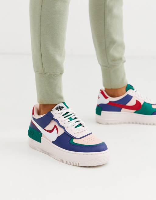 Nike Air Force 1 Shadow Baskets Bleu marine et rose ASOS