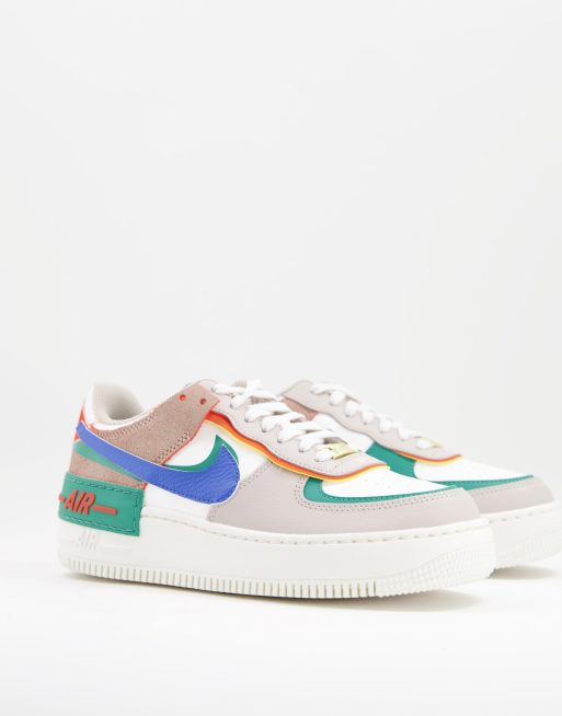 Nike - Air Force 1 Shadow - Baskets - Taupe et bleu, 4 de 4
