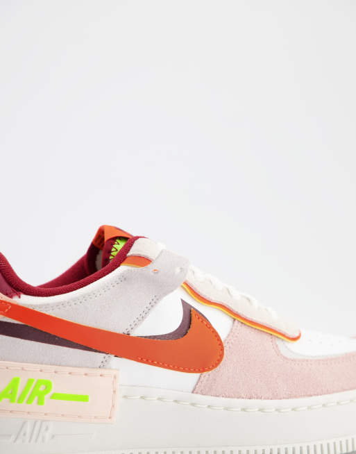 Nike Air Force 1 Shadow in beige and orange multi