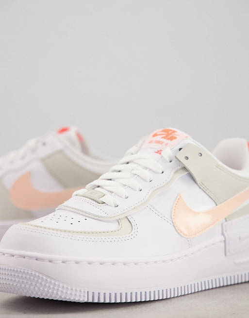 Nike Air Force 1 Shadow in white and beige