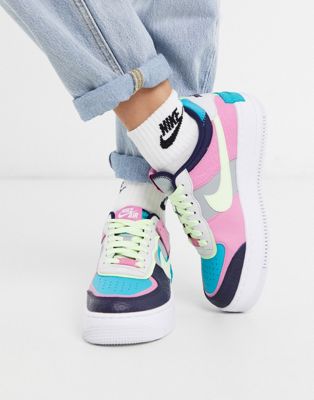 nike air force 1 shadow multi coloured trainers