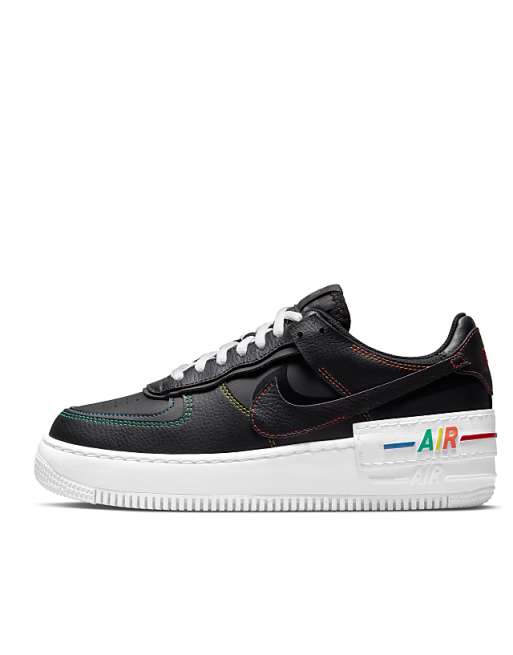 Nike Air Force 1 Shadow Rainbow Ladder sneakers in black Nike Air Force 1 Shadow Rainbow Ladder sneakers in black