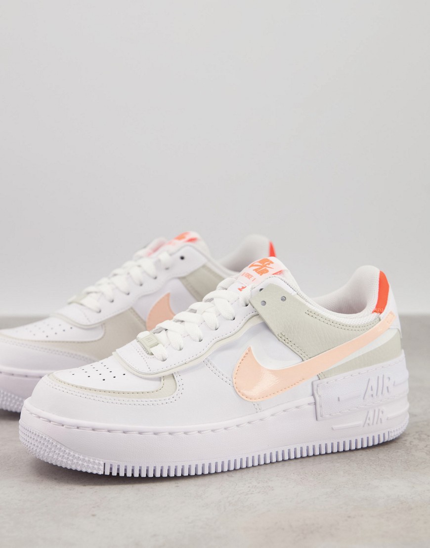 Nike - Air Force 1 Shadow - Sneakers Bianche E Corallo-Rosa | Nike ...