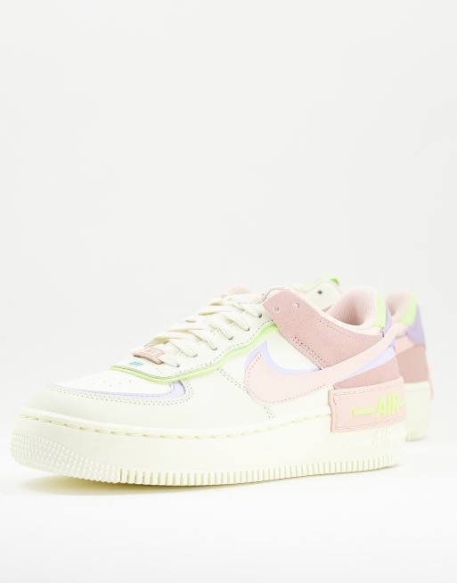 Nike - Air Force 1 Shadow - Sneakers bianco sporco e colori pastello