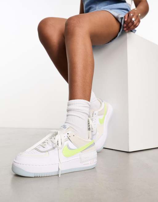 Nike Air Force - 1 Shadow - Sneakers i hvid og citrongul