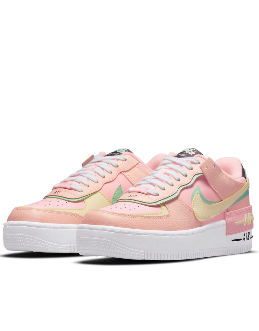 Nike Air Force 1 Shadow sneakers in arctic punch/barely volt-Pink