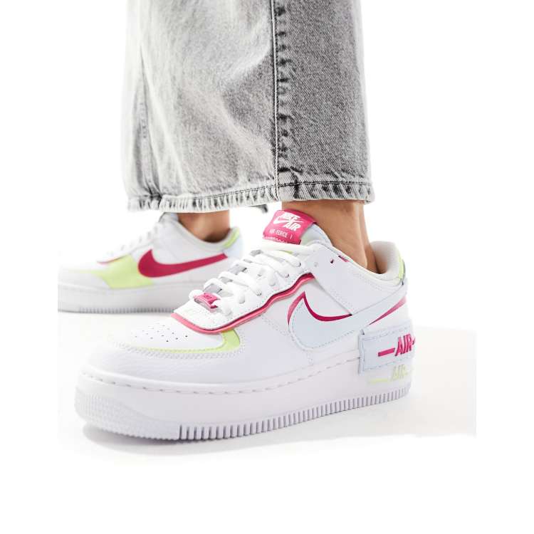 Air force 1 shadow shop sneakers in navy and pink