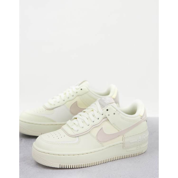 Nike Air Force 1 Shadow sneakers in coconut milk desert sand