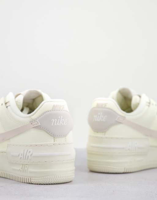 Nike Air Force 1 Shadow sneakers in coconut milk desert sand