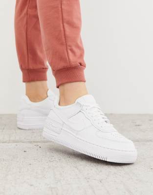 Nike - Air Force 1 Shadow - Sneakers in drievoudig wit | ASOS
