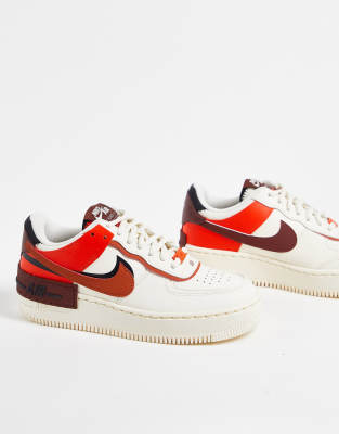 Nike Air Force 1 Shadow sneakers in pale ivory oxen brown