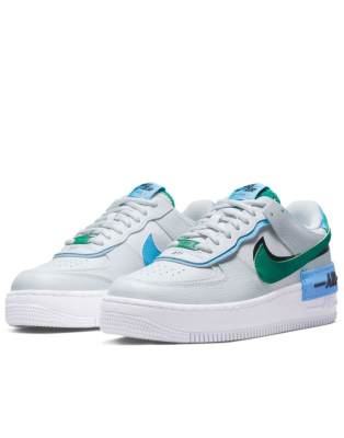 Nike Air Force 1 Shadow Sneakers In Photon Dust/malachite-gray In Gray