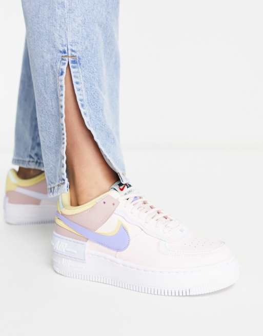 Nike womens air force 1 shadow shoes on sale multi/navy/pink