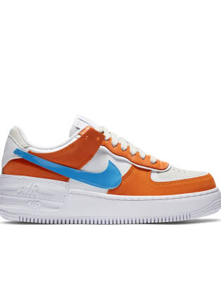 Nike - Air Force 1 Shadow - Sneakers in roestkleur en blauw | ASOS