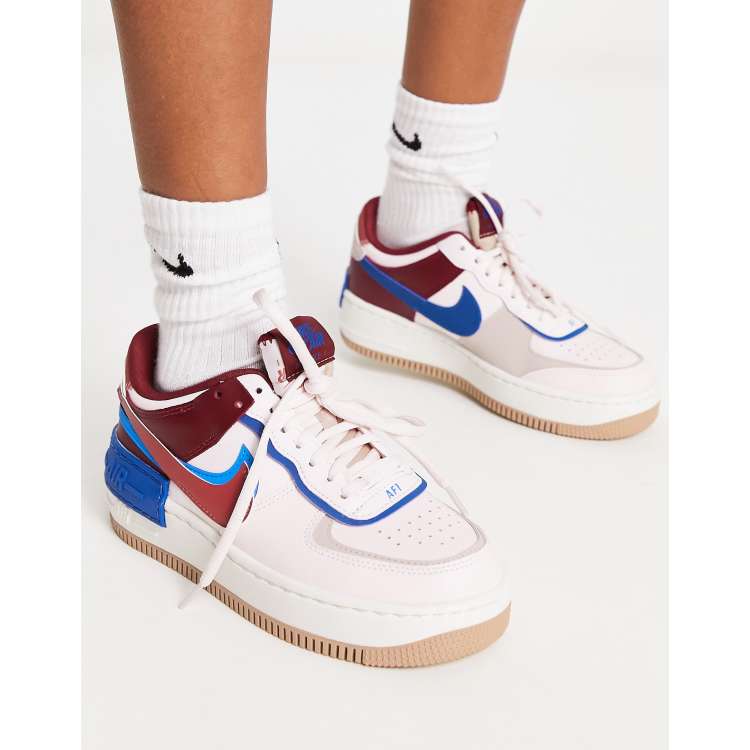 Nike Off-white & Burgundy Air Force 1 Sneakers in Black