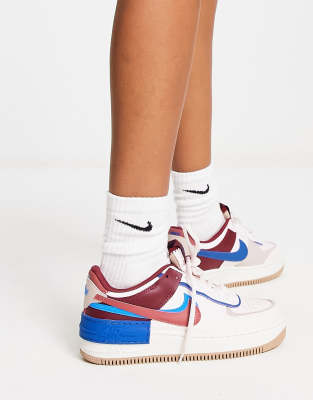 nike navy and pink air force 1 shadow sneakers