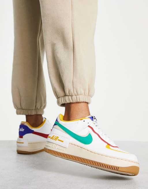 Nike Air Force 1 Shadow Low White Lilac Green Women's Sneakers