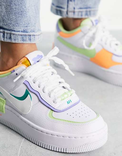 Nike Air Force 1 Shadow sneakers in white and multi