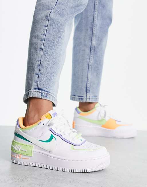 Nike Air Force 1 Shadow sneakers in white and multi