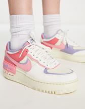 Nike Air Force 1 Shadow Sneakers in Soft Pink and Blue Burgundy Mix