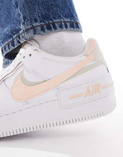 Nike Air Force 1 Shadow sneakers in white and pink, 3 of 5