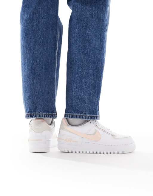 Nike Air Force 1 Shadow sneakers in white and pink, 5 of 5