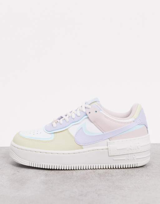 Nike Air Force 1 Shadow sneakers in white glacier blue ASOS