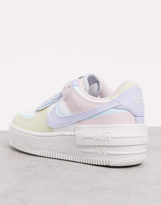 Nike Air Force 1 Shadow sneakers in white glacier blue