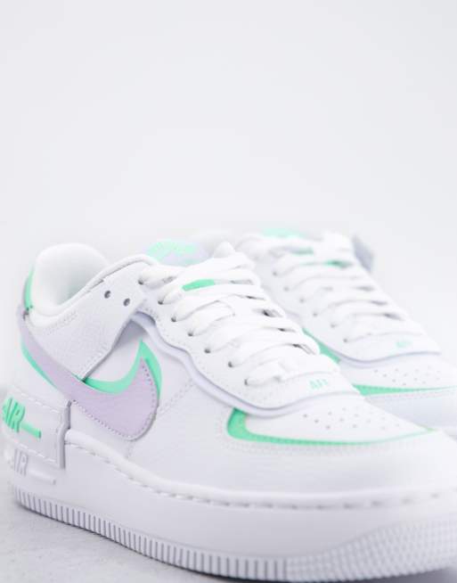 Nike Air Force 1 Shadow sneakers in white infinite lilac