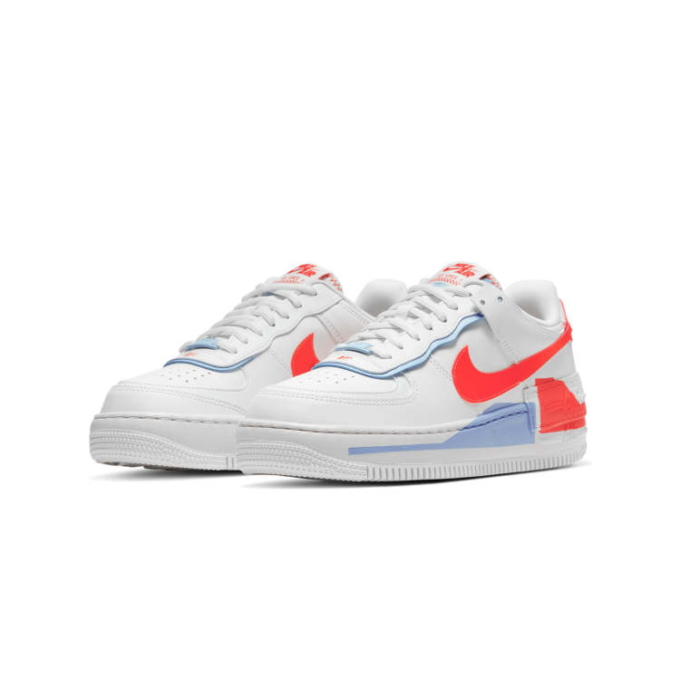 Nike Air Force 1 Shadow Sneakers in White and Red