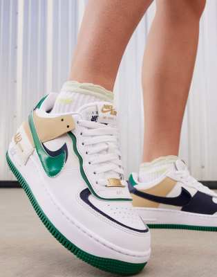 Nike White Air Force 1 Shadow Sneakers In White