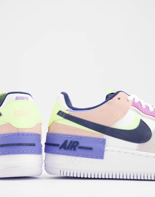 Nike Air Force 1 Shadow trainers in grey and pastel